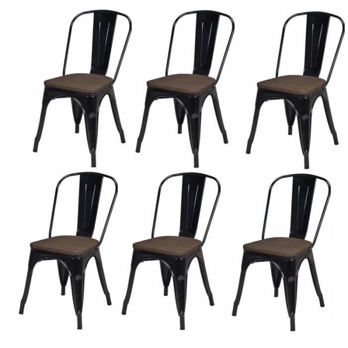 Chaise en métal EASTON chaise de salle à manger style industriel avec dossier 