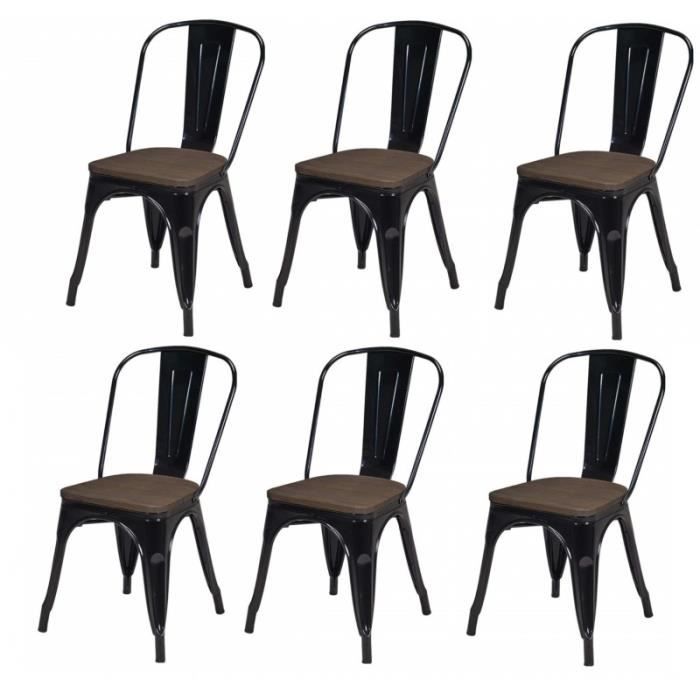 Lot De 6 Chaises De Salle A Manger Style Industriel Factory Metal