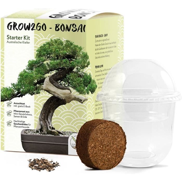 GROW2GO Bonsai Kit avec eBook GRATUIT - Bonzai Set avec mini