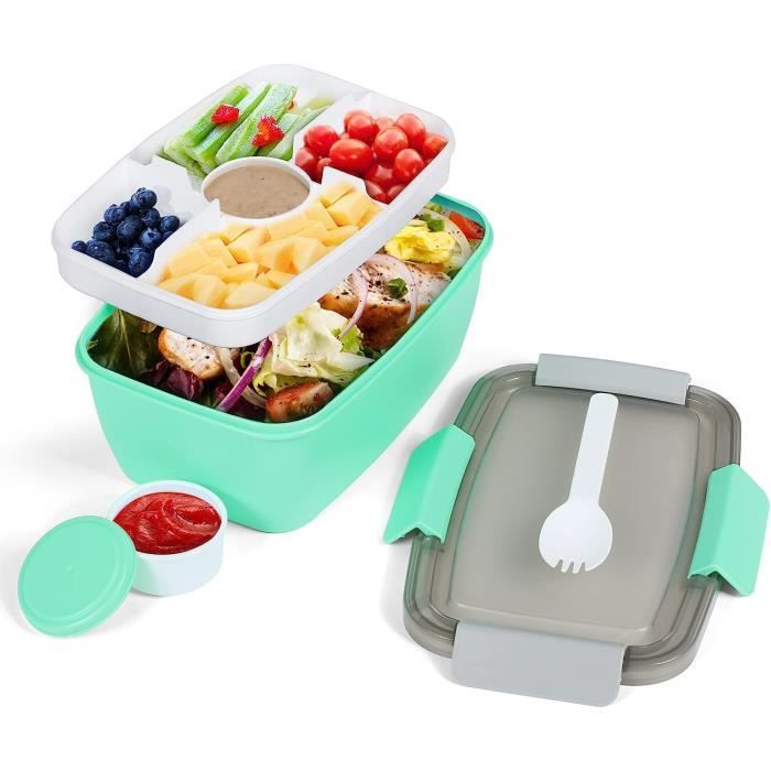 Tomalithic Lunch Box - 2000ml Bento Lunch Box Enfant Adulte avec 8 Tomalithic Lunch Box - 2000ml Bento Lunch Box Enfant Adulte avec 8