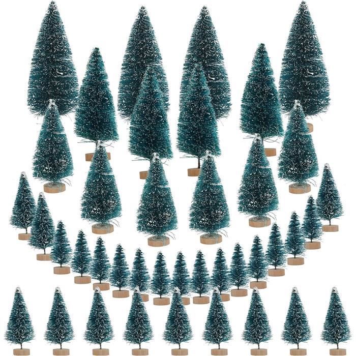40 pièces Sapin de Noël Miniature Mini Sapin de Noël Artificiel en