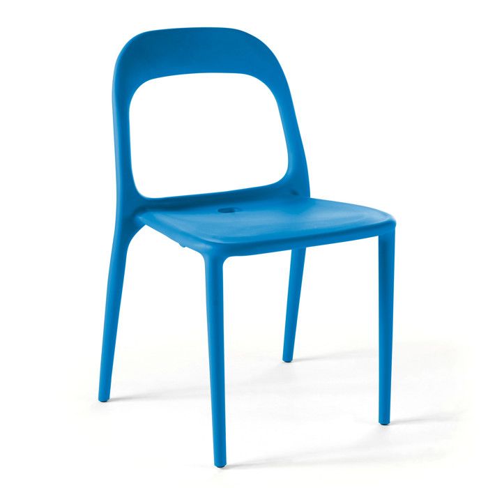 Chaise en plastique de jardin bleu Milan - Oviala