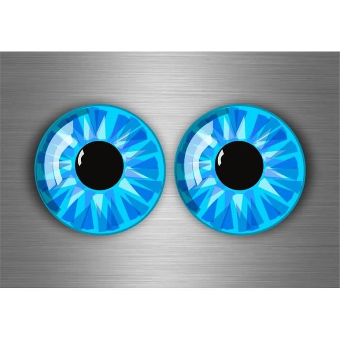 STICKER AUTOCOLLANT YEUX OEIL CASQUE MOTO SCOOTER POLY 