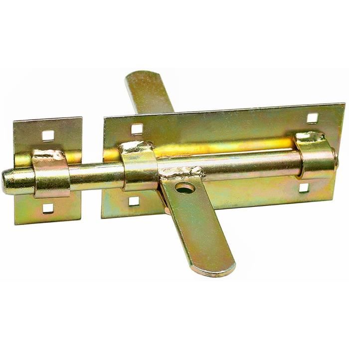Verrou à Ressort 75/6 Mm - Pêne Rond, Fermeture De Porte Jaune, Neuf Sous Emballage