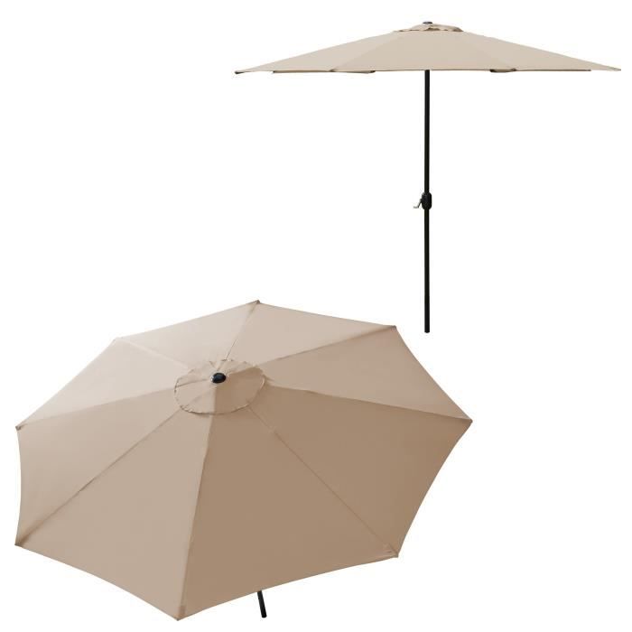 Casa.pro parasol (Ø300cm)(beige)(aluminium) manivelle - parasol - parasol de marché - parasol de jardin - jardin