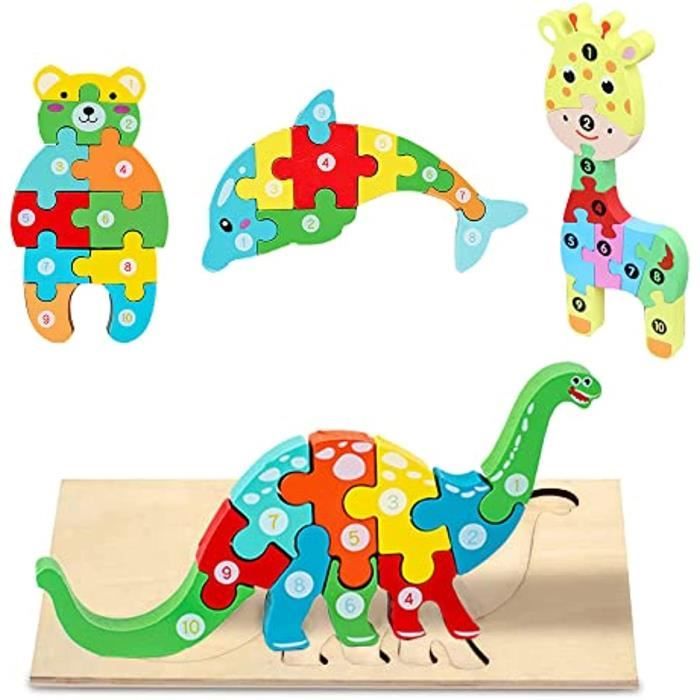 Puzzle en Bois Enfant,Jouet Montessori Bébé en Bois Animaux pour 1 2 3 4 Ans,Jouets  Educatif pour Bébé,Puzzle à Encastrement,5 PCS Jouet Bébé 3D Puzzles :  : Jeux et Jouets