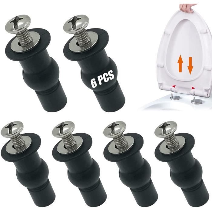 Fixation Abattant Wc Vis 6Pcs Fixation Charnière Siège Toilette Wc Fixations  Charnières Toilette Extensible Caoutchouc Vis [596] - Cdiscount Bricolage