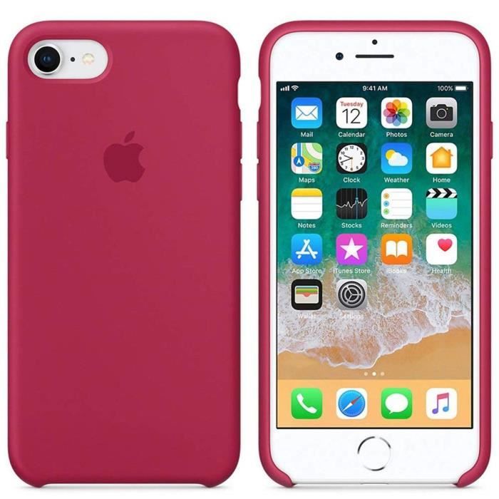 Coque en silicone iPhone 7 8 4.7 Rose rouge Restart Cdiscount Telephonie