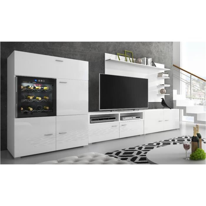 Meuble Combiné Tv Et Ordinateur Meuble Ordinateur Blanc Laque Achat Vente Pas Cher