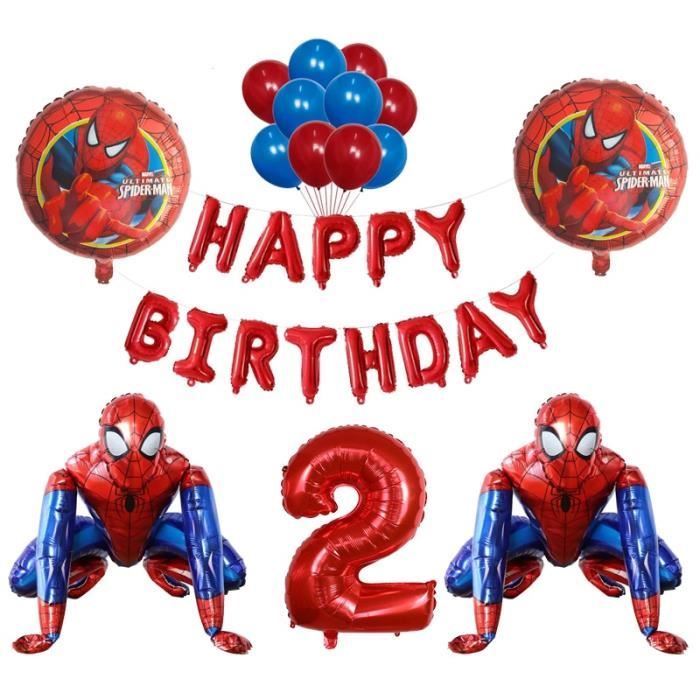 Taille 2 Ballon spiderman super hero en aluminium 3D, décoration de fête d' anniversaire, jouet pour enfants, réception-cadeau pou - Cdiscount Maison