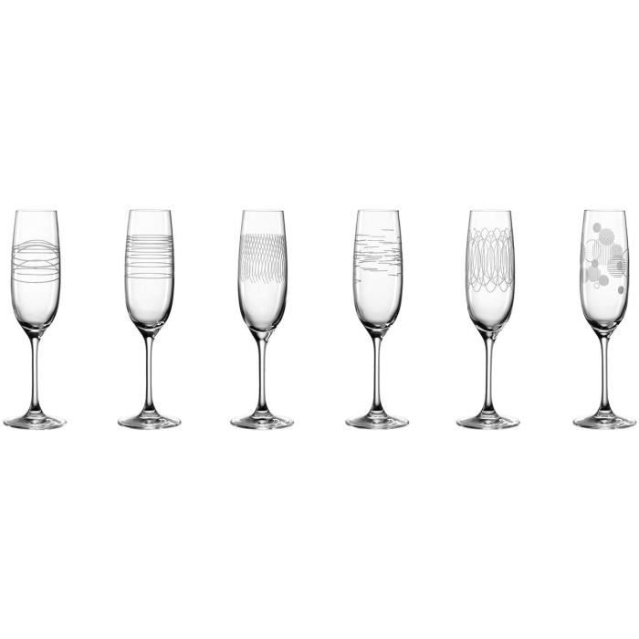 Leonardo Casella 061798 Lot de 6 flûtes à champagne, verre à prosecco