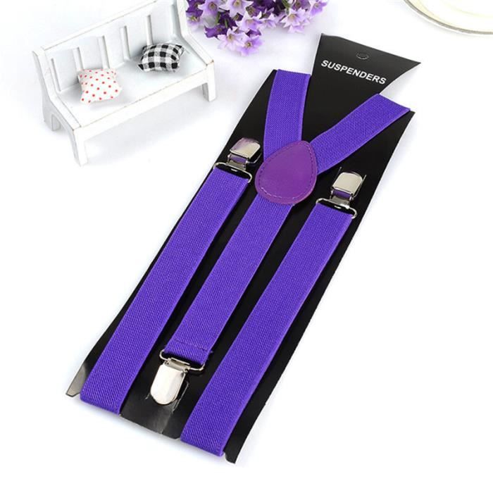 Bretelles pour Hommes - Marque - Style Y - Rouge - Réglable - 3 Clips
