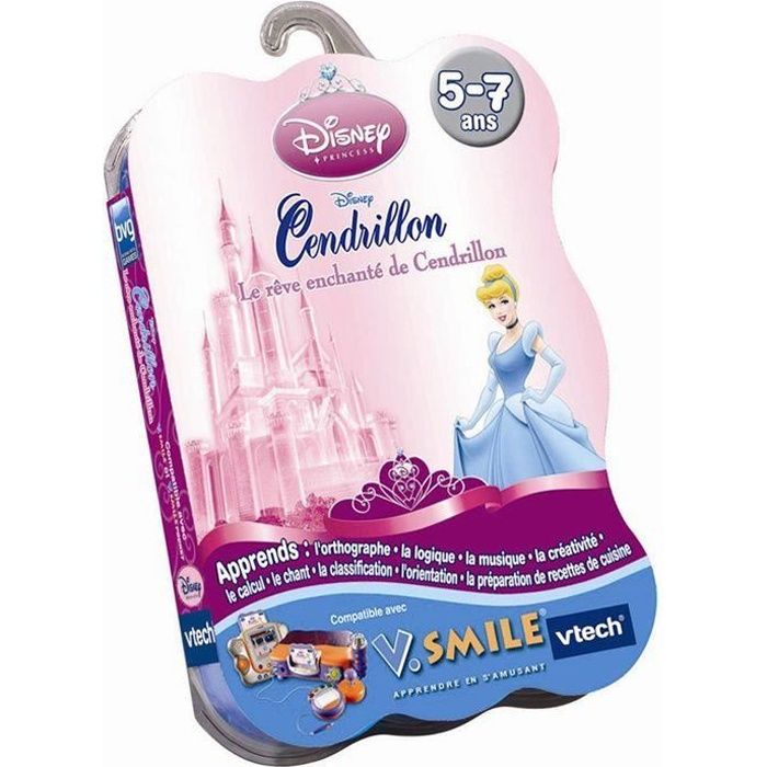 VTech - Jeu V.Smile : Le Rêve Enchanté De Cendrillon - Éducatif 4-7 Ans - Compatible V.Smile Motion