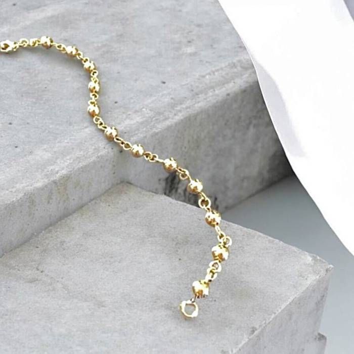 Bracelet - BIJOUXIA - Boules Plaqué Or 18 carats - Longueur 18 cm - Largeur 0 6 cm