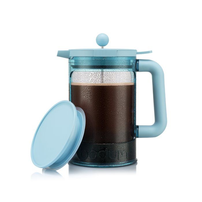 Cafetière - BODUM - Bean Set Hot & Cold Brew - 15 L - 12 tasses - Avec couvercle - Bleu