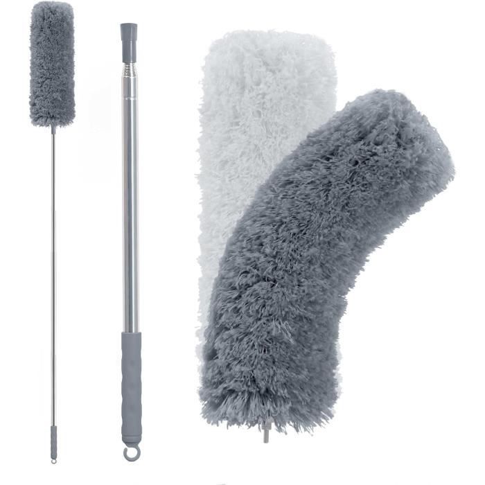 Plumeau Télescopique WinHux - Manche Extensible 3,4m - Tête Microfibre Lavable - Pour Plafonds Et Coins Inaccessibles