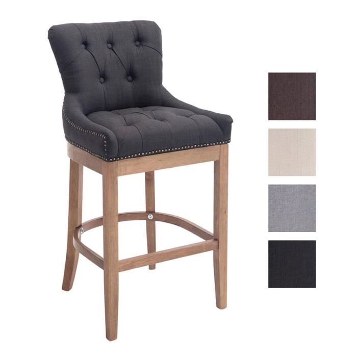 -CLP-Tabouret de bar Lakewood tissu Piètement antique clair-Array -CLP-Tabouret de bar Lakewood tissu Piètement antique clair-Array