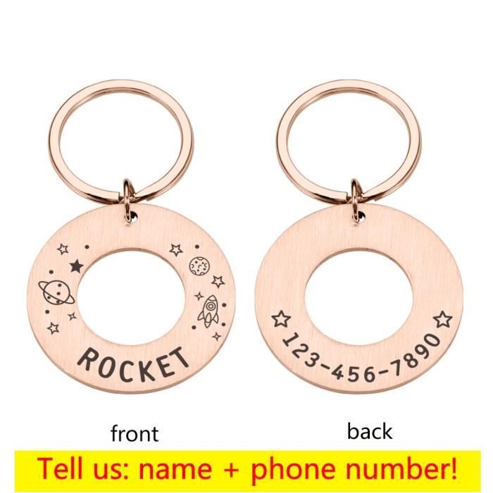 YATEDIY Personalized Keychain With Engraving - Custom Text, Name, Number Anti-Lost Keychain Gift In Gold, Silver, Black, Rose Gold