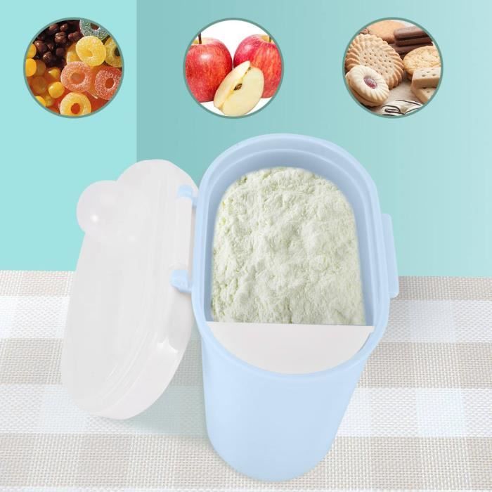 Boîte de stockage de lait infantile en poudre microondes et réfrigérée boîte hermétique (bleu L