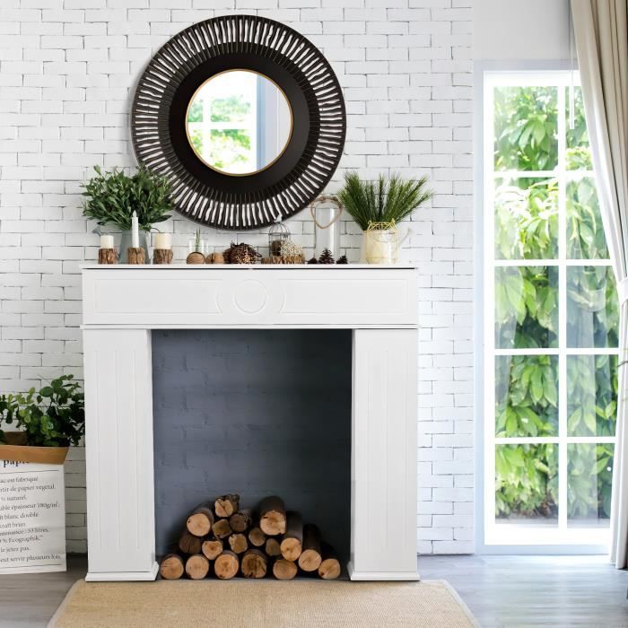 Manteau De Cheminée Beliani MISPEC - Noir - Rangement - Style Cottage