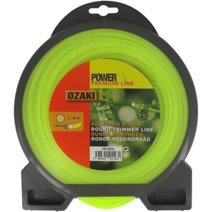JARDIN PRATIC Fil nylon rond premium line OZAKI pour tondeuse - Ø 2,4 mm