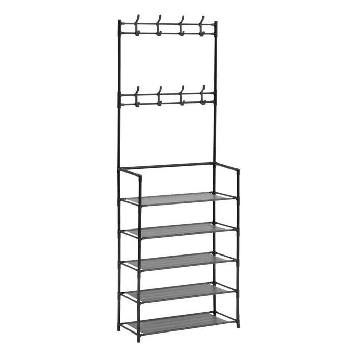 Vestiaire Intissa 5 étagères en acier noir H170cm