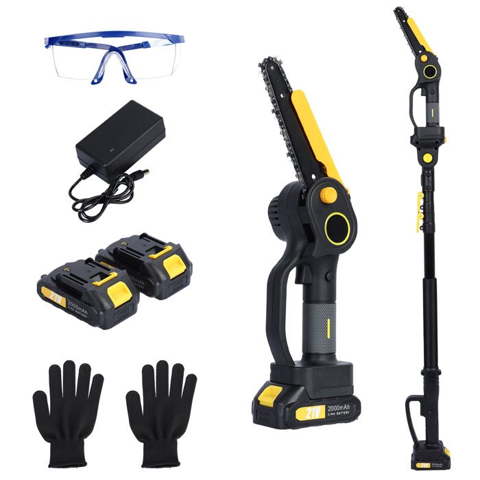Tronçonneuse électrique sans fil - FLASIDU - 2 en 1 - Moteur sans balais - 2 batteries - Noir