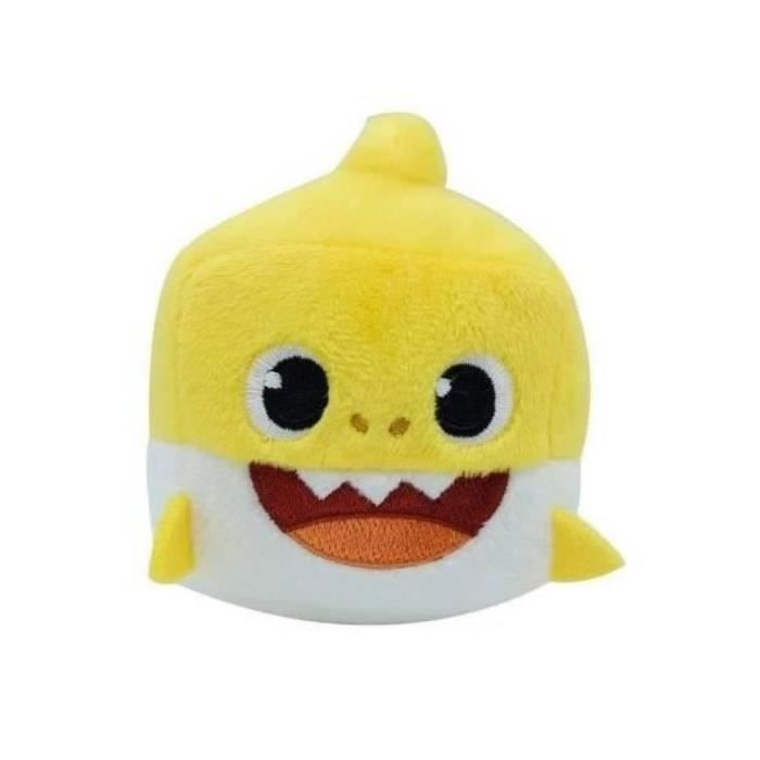 Peluche FP Baby Shark Cube Musical Jaune Extra Doux 8x8