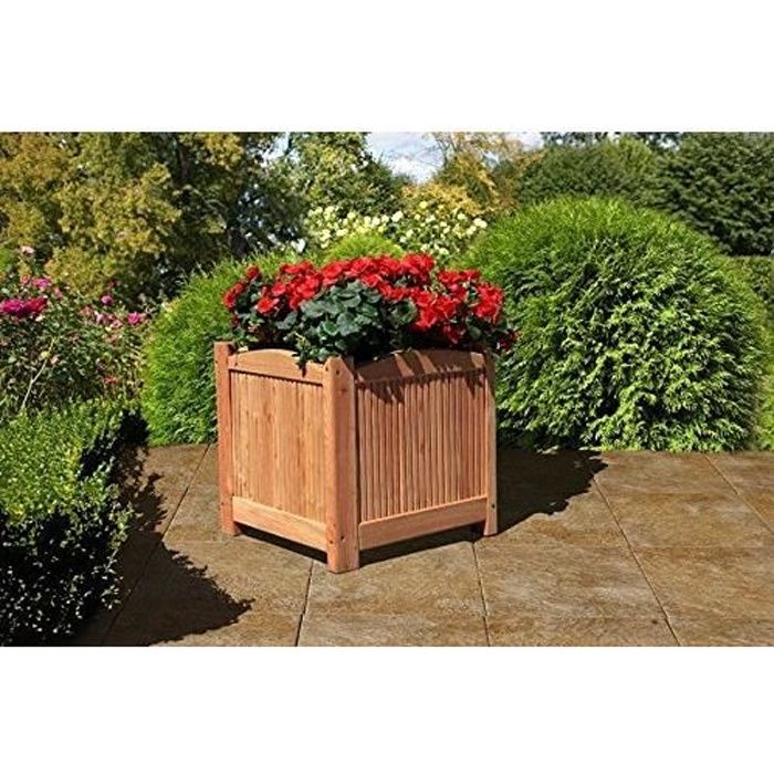 Bac à plantes, bac à fleurs en bois de mélèze, carré, 51x51x51 cm, Gartenwelt Riegelsberger