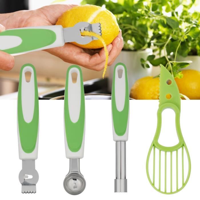 Trancheuse D'avocat 3 En 1 - Dénoyauteur, Pelle Et Trancheur - En Polypropylène Alimentaire - 18.8 Cm