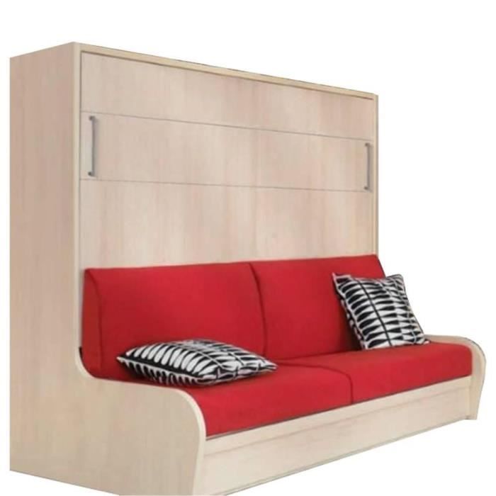 Armoire Lit Transversal Zurich Autoporteur Avec Canape Couchage 140cm Achat Vente Lit Escamotable Armoire Lit Transversal Zur Cdiscount