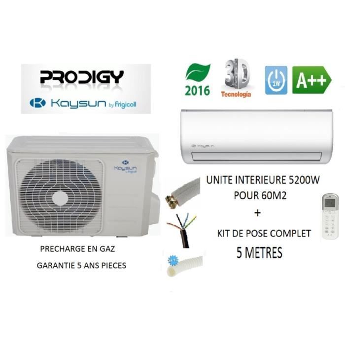 PRET A POSER CLIMATISATION KAYSUN 2600w PRODIGY MURALE MONO SPLIT + KIT