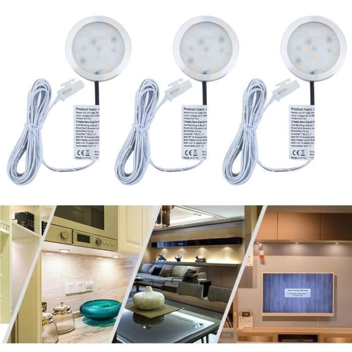 3 Pcs Eclairage Lampe Cuisine Placard 27 Led 3000k 12w Achat