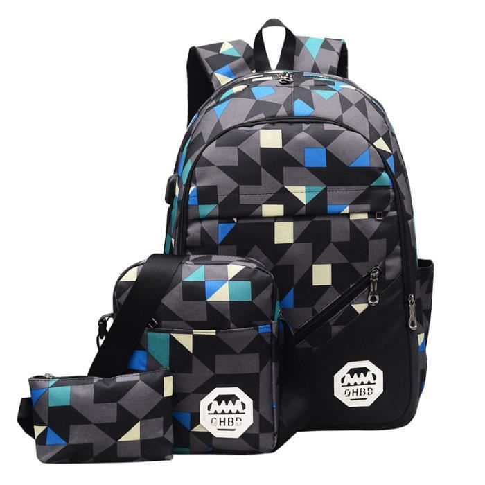 Kono Sac à Dos Scolaire Léger 13 Pouces – Cartable Ado Garçon Fille College Lycée Université, Motif Élégant Et Confortable