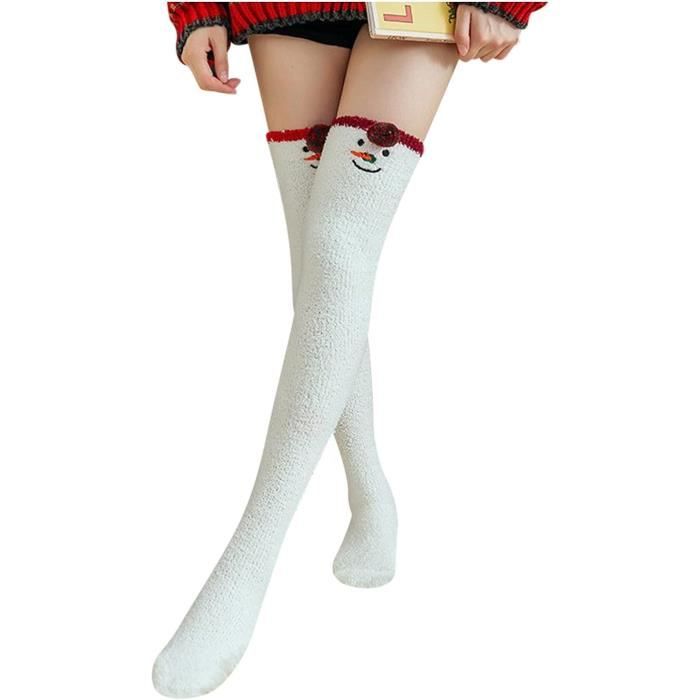 Chaussettes Hautes Thermiques Femme - Polaire - Taille Unique - 2 Paires - Hiver Chaud