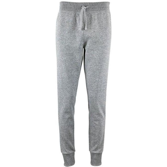 Pantalon jogging femme coupe slim - 02085 - gris chiné