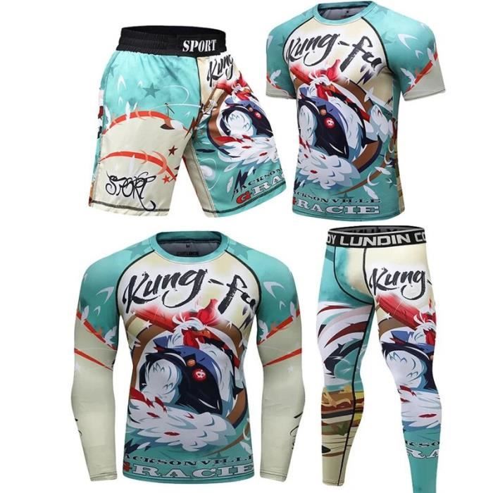 YOSUWOAI Ensemble de sport pour homme - Séchage rapide - Legging