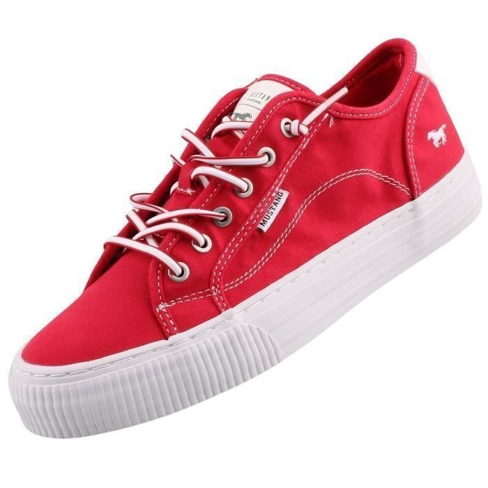 Basket mustang femme rouge shop