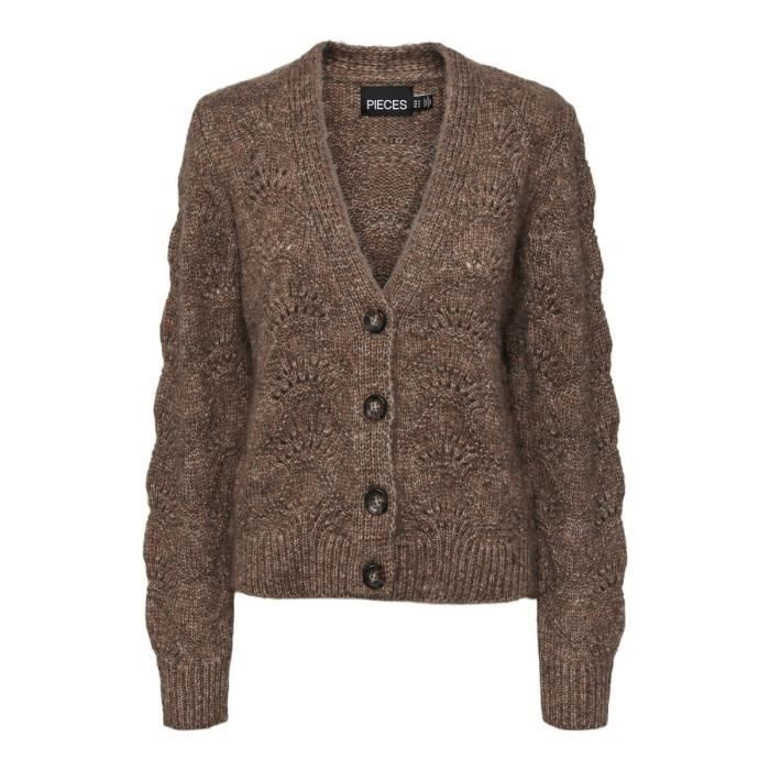 Cardigan Fille New Look Marron Col V – Taille 8-9 Ans – Manches Courtes – Occasion TB