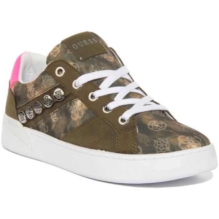 Guess Guess Roxo 2 Baskets synthétiques à lacets pour femmes en vert rose (Grünrosa 37)