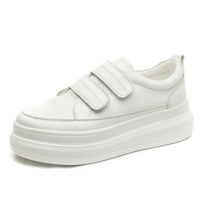 baskets plateforme blanches