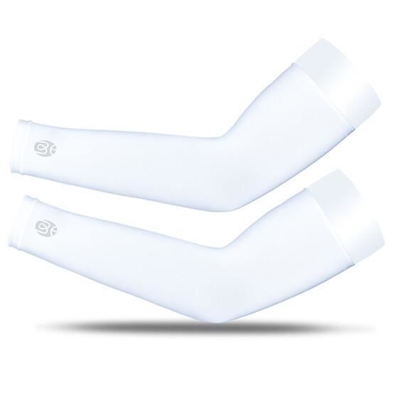 Manchons De Bras Rafraîchissants UPF50+ – Soie De Glace, Anti-UV, Gants Demi-Doigts, Pour Cyclisme, Golf, Course, Pêche, Gris/Noir/Bleu