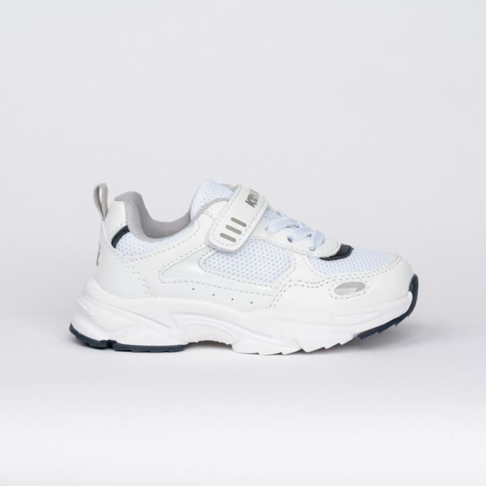 KIDYCHOU Basket Enfant - KIDYCHOU - Modèle Upper Blanc - Lacets - Synthétique - Plat