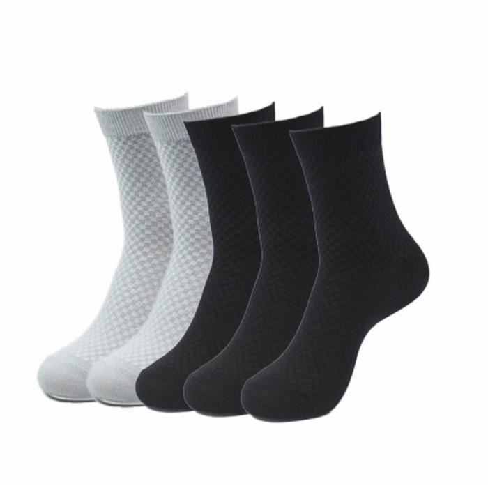 Lot de chaussette homme chaussettes mi longues 5 paires ECELEN Chaussettes en fibre de bambou coton melanger les couleurs Gris Cdiscount Pret a Porter