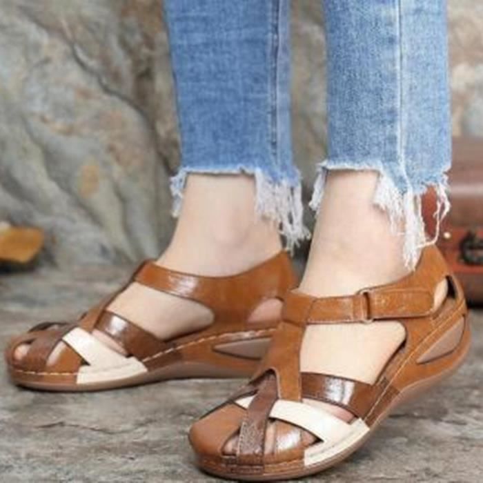Sandales Hautes Furla En Cuir Texturé Marron Et Rose - Taille 40 (UK 7) - Neuf Avec Emballage