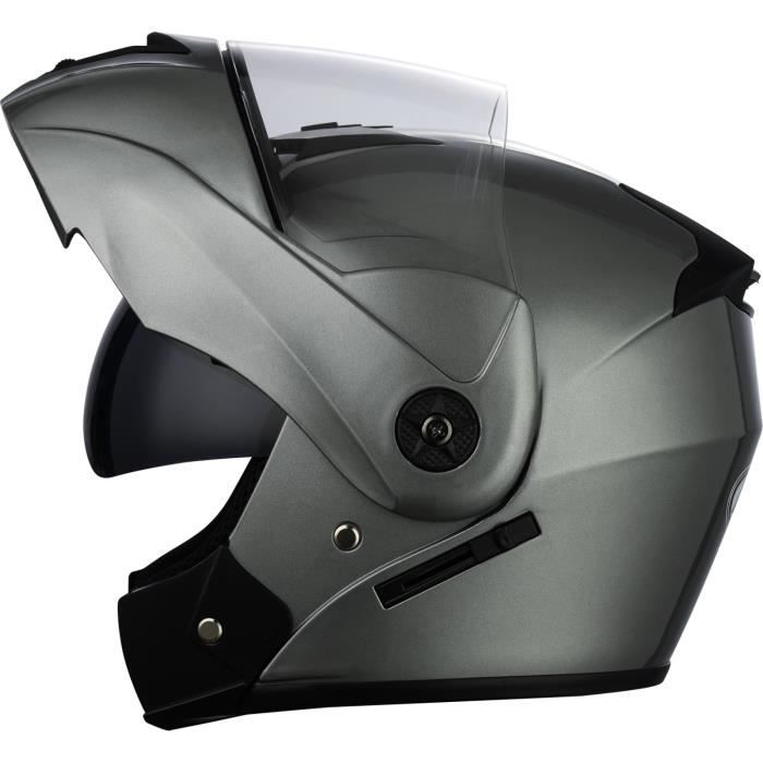 Casque de Motocyclette à Double Pare - Soleil Casque de Motocyclette modulaire à Double Pare - Soleil (Medium, Blanc Casque de Motocyclette à Double Pare - Soleil Casque de Motocyclette modulaire à Double Pare - Soleil (Medium, Blanc