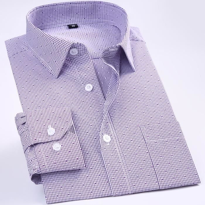 Chemise Homme Première Violet Clair Manches Longues - Extensible, 94% Polyester 6% élasthanne, Tailles S à 5XL