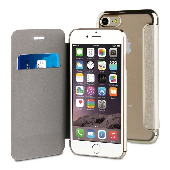 MUVIT LIFE Etui FOLIO Case BLING OR + BORD OR Pour APPLE IPHONE 7