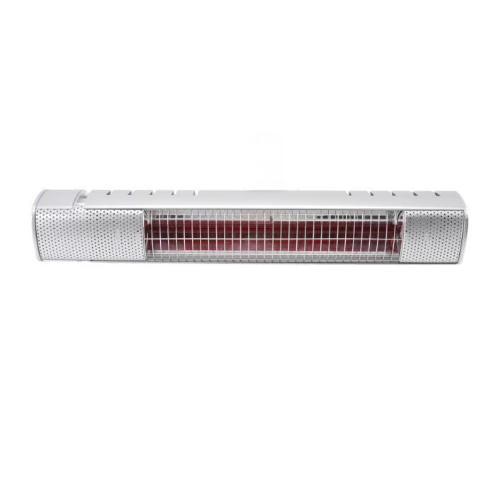 Chauffage Terrasse Mural WiFi Home It® - Infrarouge 1500W Verre Schott - IP65 - App Et Télécommande - Blanc