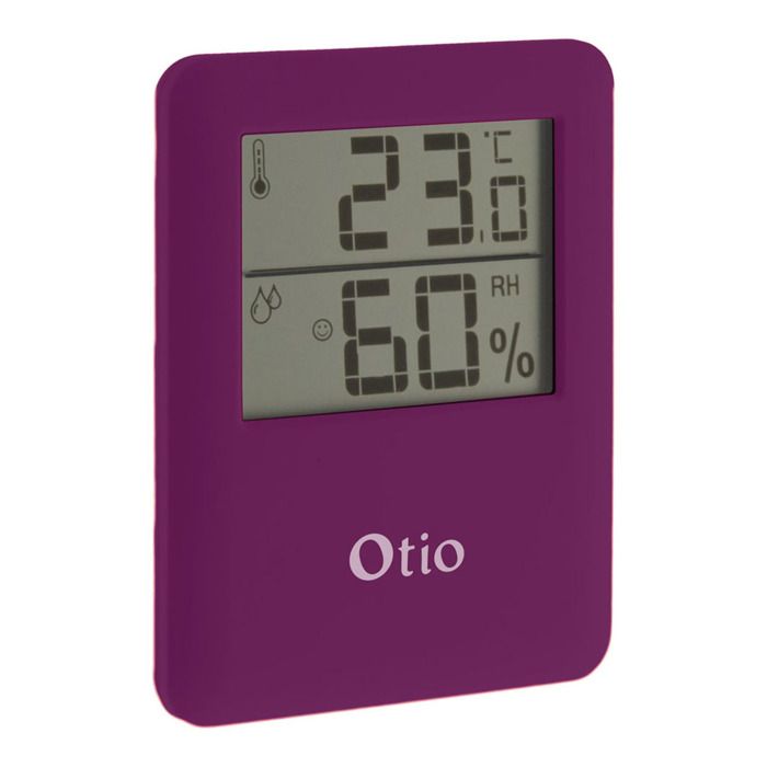 Meilleurs prix pour Thermomètre Hygromètre magnétique à écran LCD - OTIO - Violet - Fonctionne avec 2 piles LR1130 1,5V fournies